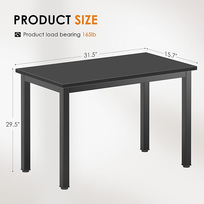 SogesHome 31.5inches Computer Desk PC Desk Office Desk Workstation for Home Office Use Writing Table, Black(31.5''Lx15.75''W)