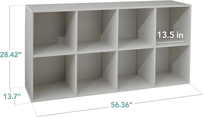 Best Choice Products Kids Bookcase 8-Cube Storage Organizer, 13.5in Shelf Opening, Bookshelf, Toy Storage, Customizable w/ 3 Removable Back Panels – Gray