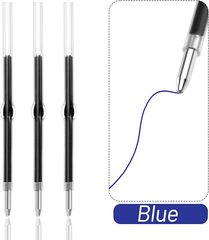 jiebor 100Pcs Beadable Pens Refills Ballpoint Pens Refills Blue Ink 1.0mm for Plastic Bead Pens Office Supplies 2.44 Inch