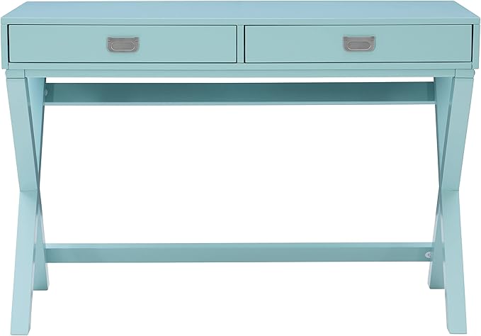 Linon Home Décor Jaycee Blue Writing Desk, 20"D x 44"W x 30"H, Blue