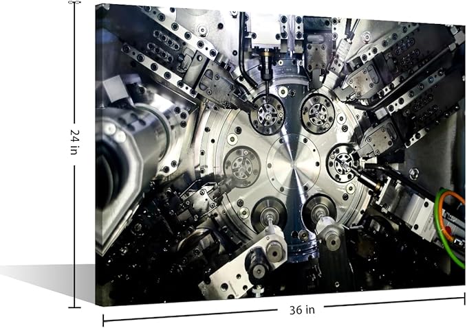 TUMOVO Machine Tool Pictures for Wall Decor Large Wall Art Living Room Office Decor Canvas Prints Wall Decor 1 Panels Wall Art Modern Home Decor Canvas Frame Artwork Wall Hanging, 24" x36"