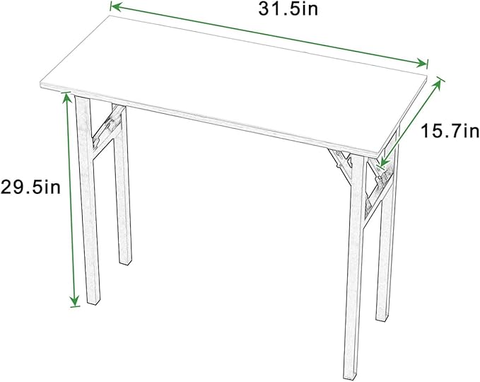 soges Small Computer Desk 31.5 inches Folding Table,Laptop Desk Dining Table Writing Table Study Desk,Workstation for Home Office No- Assembly Required，Teak&Black