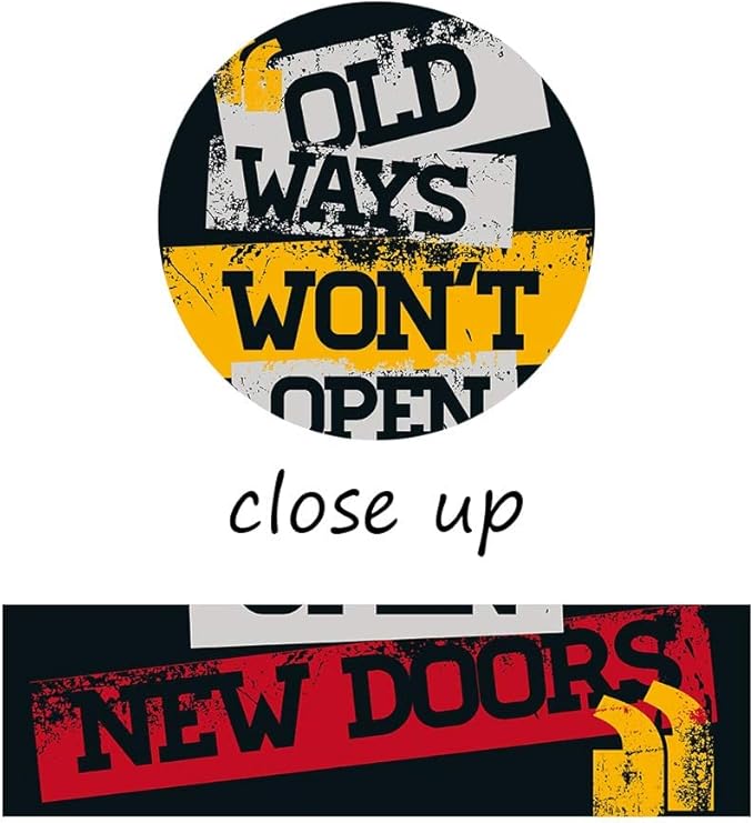 Large Size Modern Home Decor Motivational Entrepreneur Quotes Old Ways Won't Open New Doors Giclee Canvas Paingtings Posters for Study Room Classroom Gym Wall Decor Framed Ready to Hang-28 Wx44 H