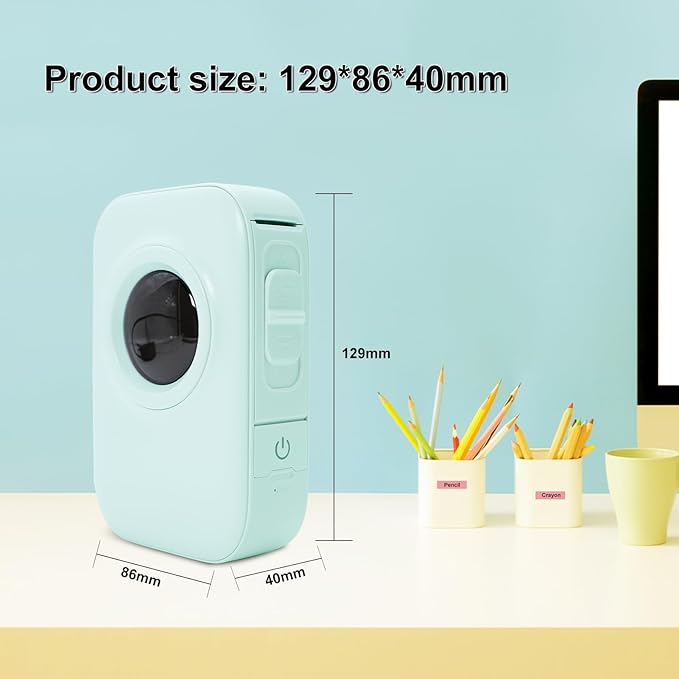 D30 PRO Label Printer Pocket Smartphone Label Maker BT Wireless Thermal Printing 203DPI Support 15mm Width Adhesive DIY Date Journal Study Sticker Compatible with Android iOS for Home Office