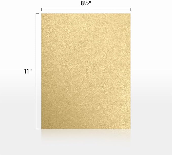 LUXPaper Custom Printed 8.5" x 11" Paper | Customizable Letterhead | Personalized Logo & Text | Letter Size | Blonde Metallic | 80lb. Text | 100 Qty