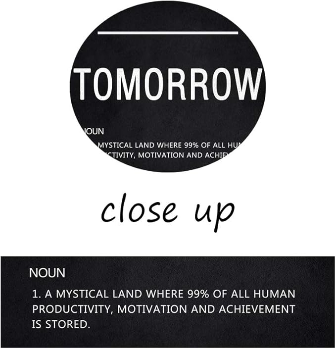 Inspirational Canvas Wall Art Success Motivational Painting Tomorrow Noun Hustle Pictures Inspiring Entrepreneur Quote Posters Prints Artwork Decor for Home Office Framed Ready to Hang (12”Wx16”H)