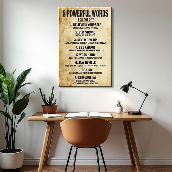 The Man in the Arena Motivational Framed Canvas Wall Art Inspirational Prints Wall Decor for Office Home Gym Bedroom Man Cave Made in USA