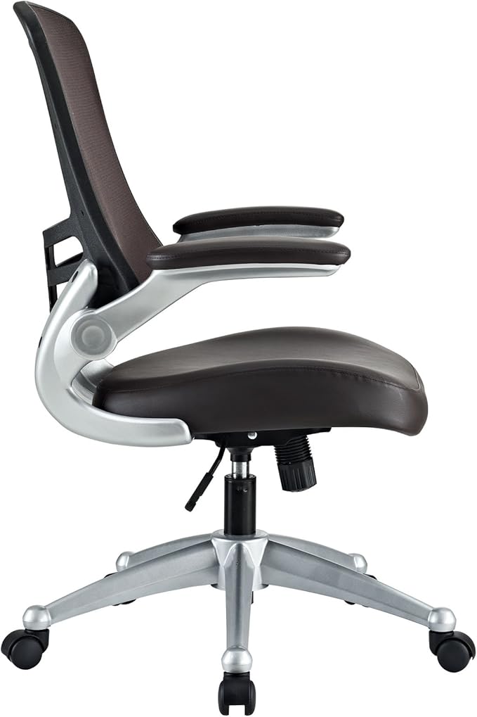 Modway Attainment Mesh Back and Vinyl Seat Modern Office Chair in Brown