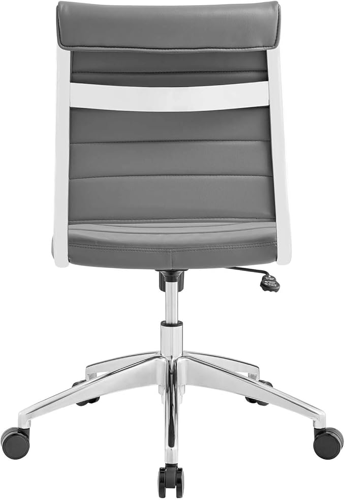 Modway Jive Ribbed Armless Mid Back Swivel Conference Chair In Gray