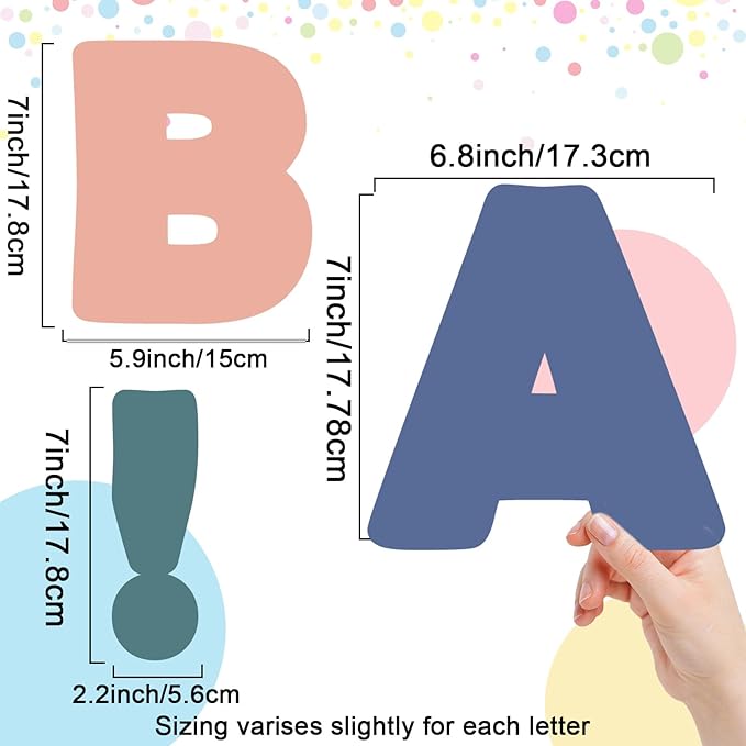 150 PCS Large 6" Font Bulletin Board Letters and Punctuation Set, Colorful Wild Classroom Alphabet Cutout for Bulletin Board Display Home School, A Great Helper to Inspire Students' Learning