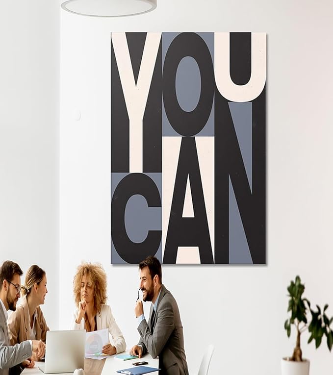 Yatsen Bridge Entrepreneur Wall Art You Can Poster Inspirational Words Paintings HD Print on Canvas Motivational Office Wall Decor Art Framed Ready to Hang - 28x44 inch