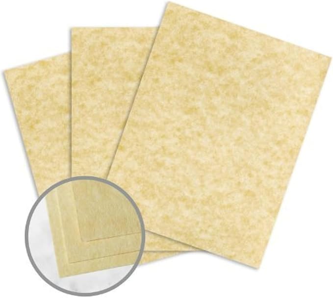 Astroparche Ancient Gold Card Stock - 8 1/2 x 11 in 65 lb Cover Vellum 30% Recycled 250 per Package by Wausau Paper Astroparche