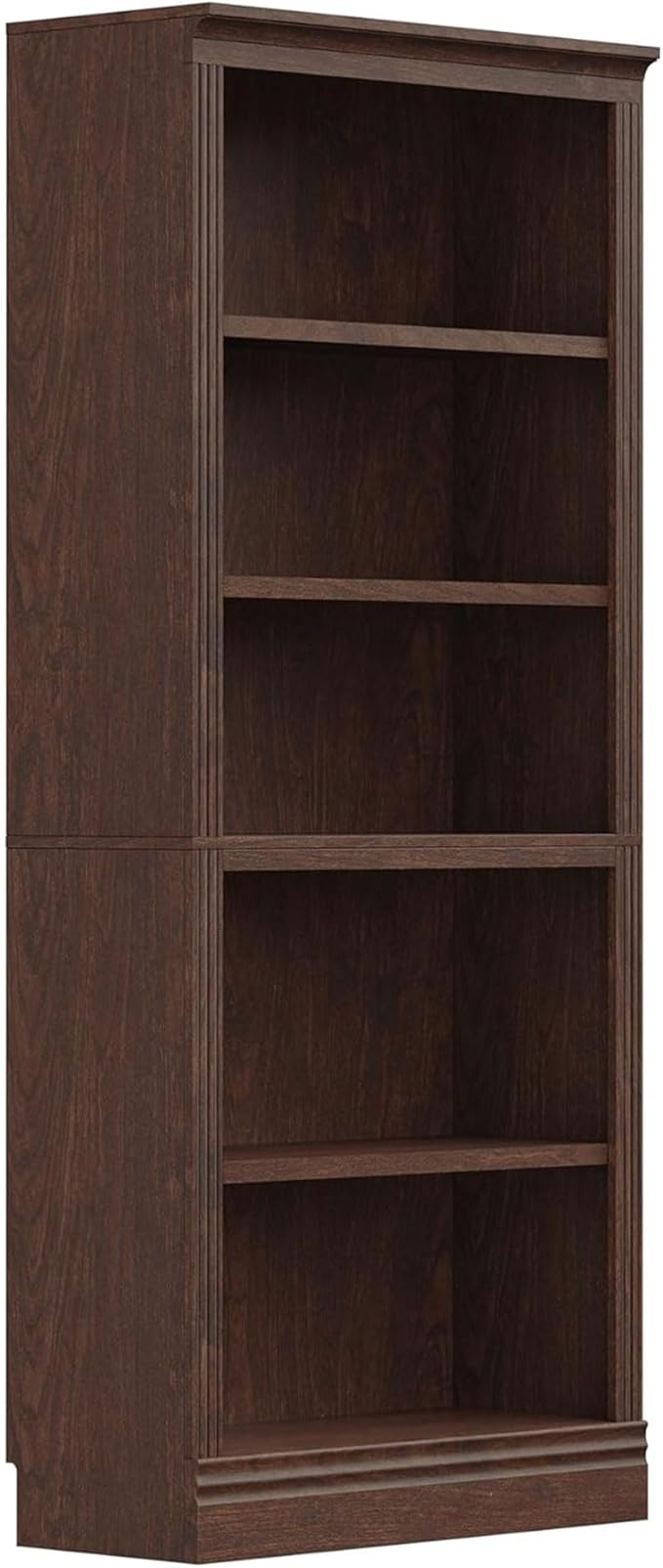 JAHRSTIM Halston Standard Bookcase, Adjustable Storage Open Display Shelving Unit for Home and Office Space, 31.49”L x 13.77”W x 72.8”H, Dark Cherry