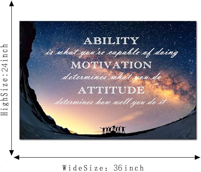 Motivational Posters Inspirational Entrepreneur Quotes Wall Art Decor Inspiration Pictures Motivation Office Decoration Inspiring Posters and Prints Painting for Living Room Bedroom Home (24”Hx36”W)