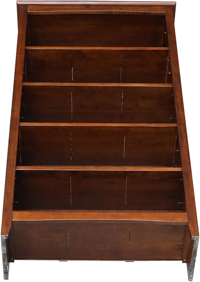 International Concepts, Solid Wood Bookcase 60" High, Adjustable Shelves, Solid, Sturdy Parawood Construction, Eco Friendly, Easy Assembly, Kitchen/Dining Furniture, Espresso
