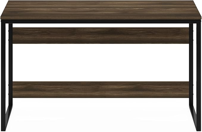 Furinno Moretti Computer Desk, Gaming Desk with Metal Frame, Office Desk, 52" Width, for Home Office, Gaming, Study, Brown Walnut