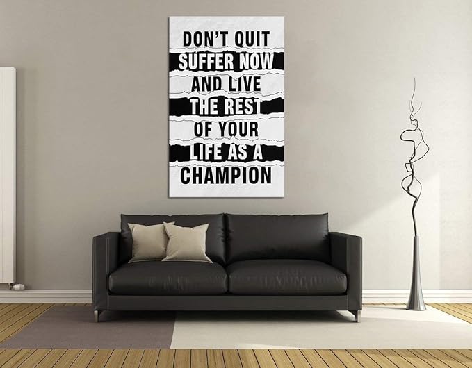 Large Size Office Wall Decor Canvas Paintings with Positive Sayings Quotes Black and White Motivational Framed Office Artwork Easy to Hang-28x44 inch