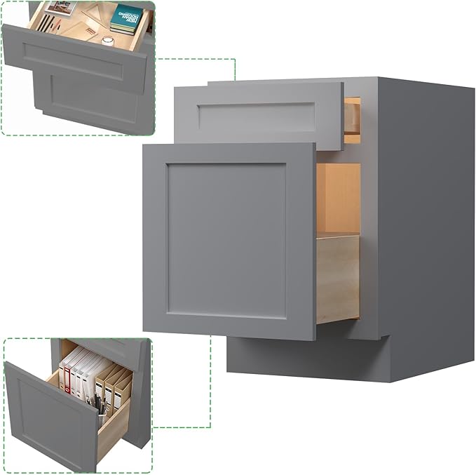 ROOMTEC 2 Drawer File Cabinet with Soft-Close Design, Under Desk Filing Cabinets for Home Office, RTA Small Office File Cabinets for Storage and Organization
