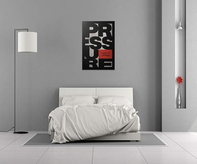 Yatsen Bridge Office Wall Art Pressure is a Privilege Inspirational Picture Motivational Quote Painting for Living Room Canvas Artwork Modern House Decorations Ready to Hang 28x44 inches