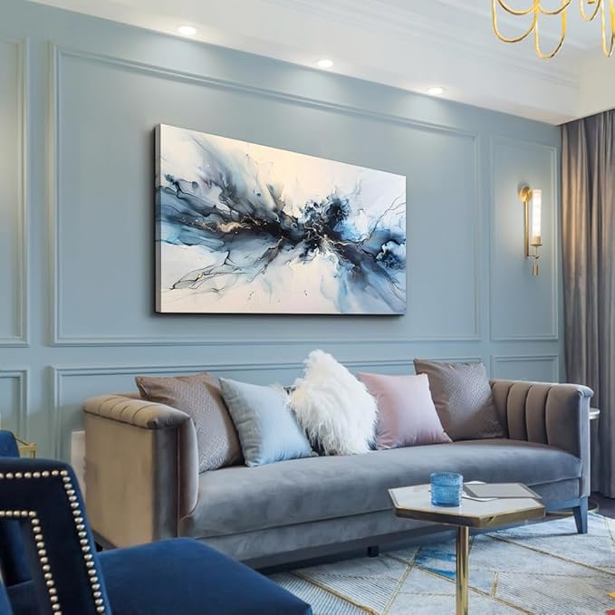 hyidecorart Minimalism Abstract Ink Wall Paintings Canvas Wall Decor For Bedroom Wall Art For Living Room Office Decorations Ready to Hang Pictures Canvas Prints Artwork Modern Home Decor