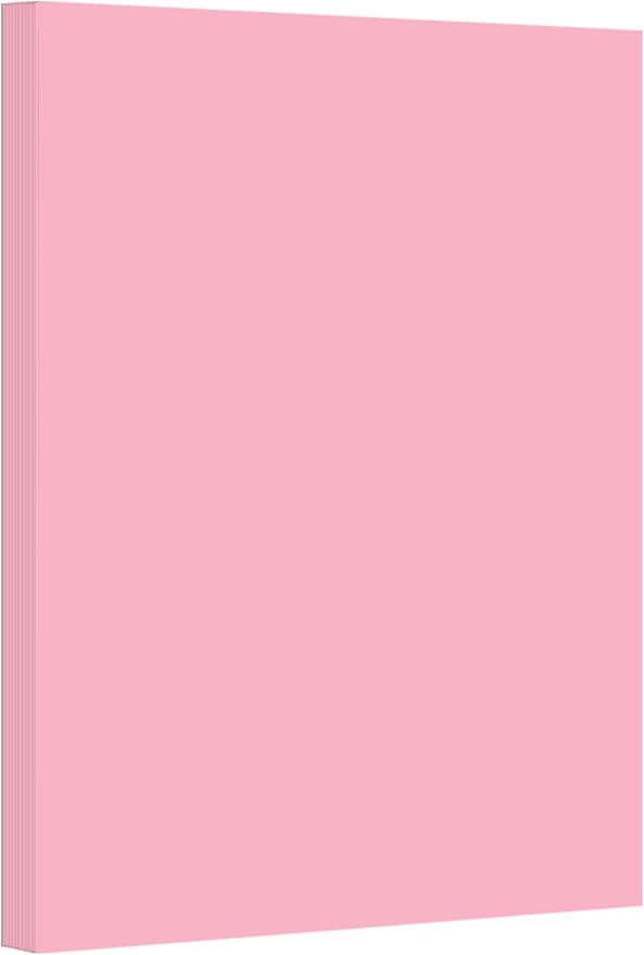 Pink Pastel Color Card Stock Paper, 67lb Cover Medium Weight Cardstock, for Arts & Crafts, Coloring, Announcements, Stationary Printing at School, Office, Home | 8.5 x 11 | 50 Sheets Per Pack
