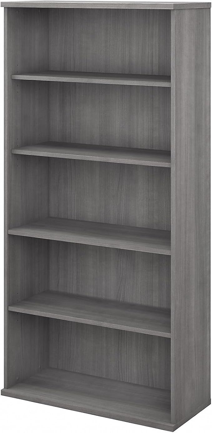 Bush Business Furniture Studio C Tall 5 Shelf Bookcase in Platinum Gray, Large Bookshelf for Home or Professional Workplace Organization