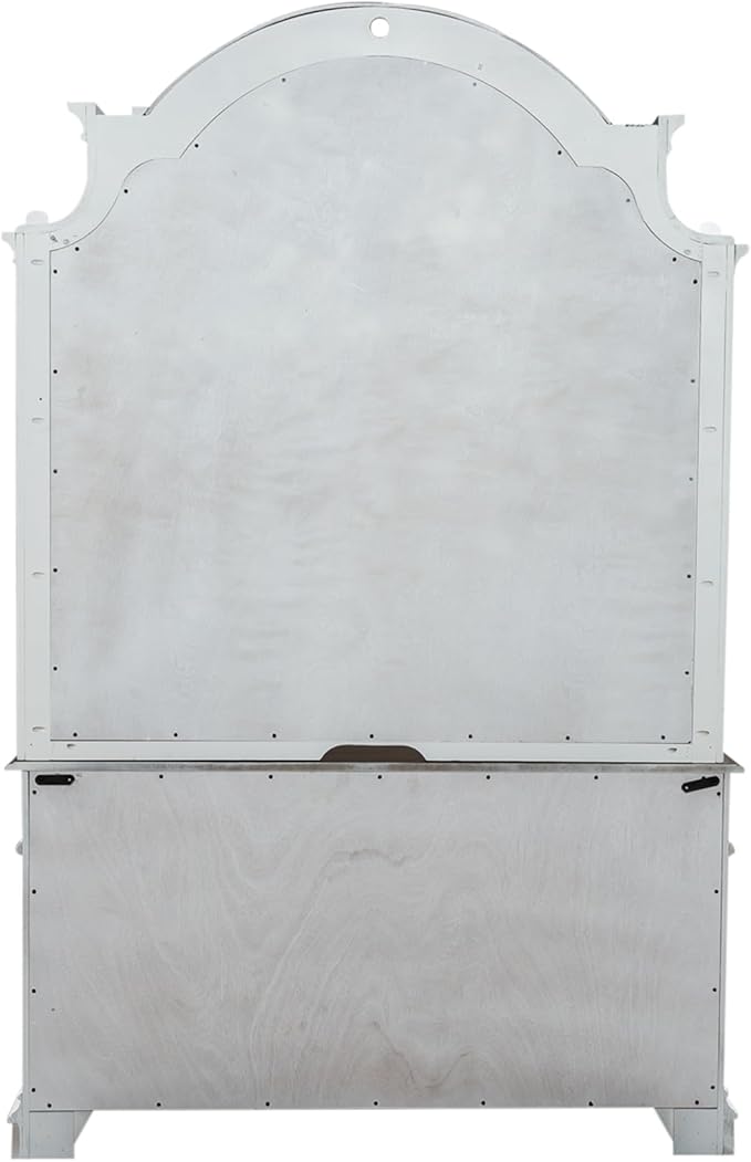 Liberty Furniture Magnolia Manor Filing Credenza & Hutch for Home Office - Antique White & Weathered Bark