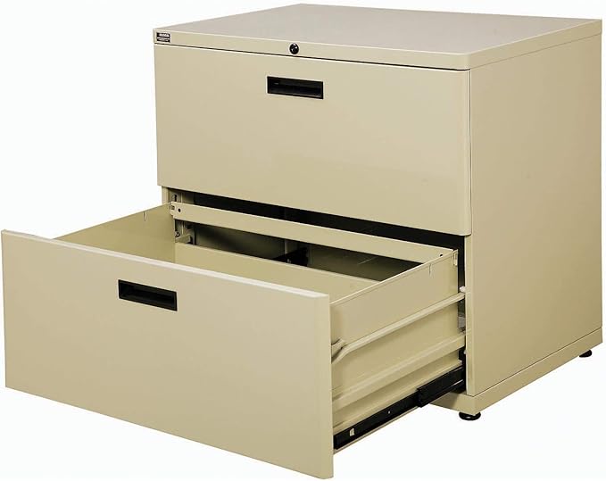 Global Industrial 30" W Lateral File Cabinet, 2 Drawer, Putty