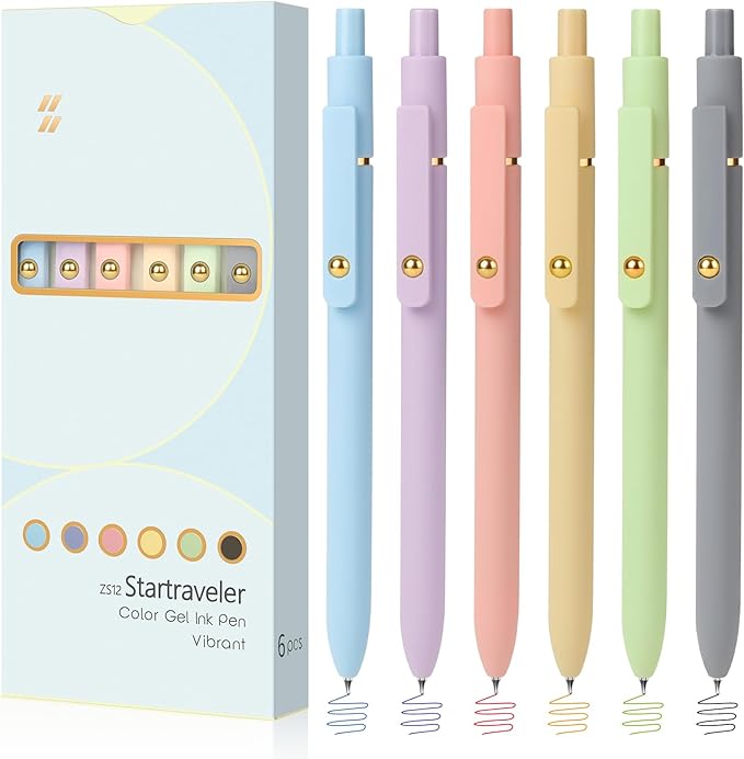 6 Pieces Gel Ink Pen Refills Replaceable Ballpoint Black Ink Pen Refills Fine Point 0.7mm Smooth Writing for Office School Supplies (6pcs 0.7mm Black Ink)