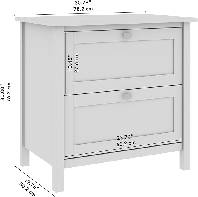 Bush Home Broadview 2 Drawer Lateral File Cabinet in Pure White