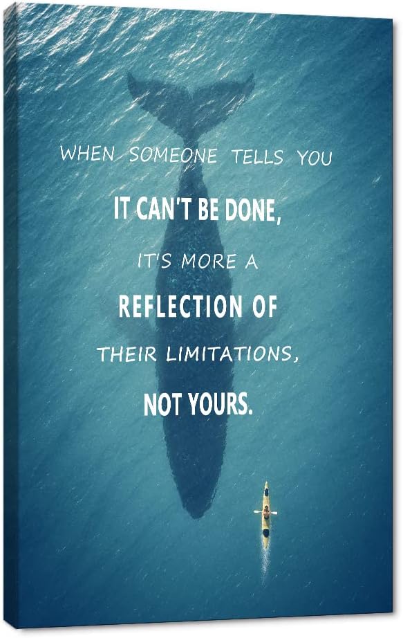 Inspirational Wall Art Creative Ocean Challenge Limitation Pictures Motivational Entrepreneur Quote Painting on Canvas Modern Motto Posters Prints Artwork Decor for Living Room Office (28" Wx44 H)