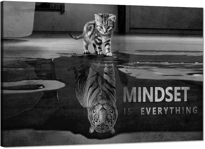 Yatsen Bridge Modern Inspirational Office Wall Art Mindset is Everything Poster Motivational Picture Positive Quotes Wall Decor for Home Office Decor - 24''Hx36''W