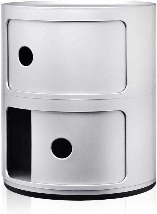 Kartell 4966/SI Componibili Drawers by Anna Castelli Ferrieri, Pack of 1, Opaque Silver