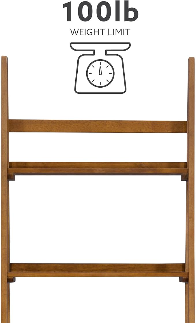 Linon Melissa Walnut Mid-Century 5 Shelf Bookcase