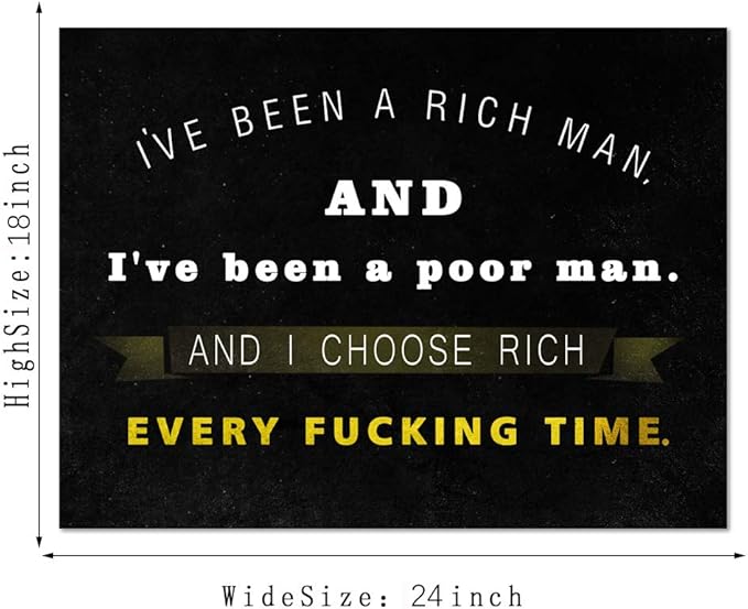 Office Inspirational Canvas Wall Art Wolf of Wall Street Painting Motivational Entrepreneur Quotes Modern Motto Posters Prints Artwork Living Room Home Decor Framed Ready to Hang (18”Hx24”W)