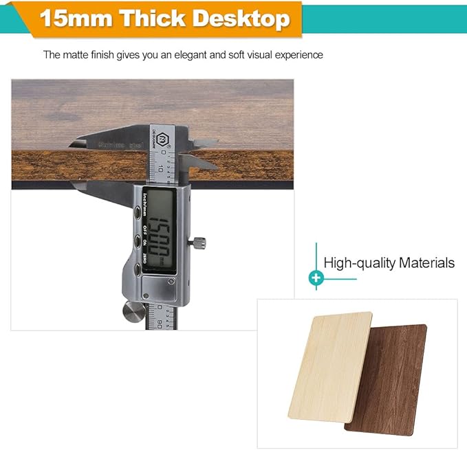 BestOffice Computer Desk Home Office Desk 39 inches Gaming Desk Multi-Function Writing Table Student Art Modren Simple Style PC Wood and Metal Desk Workstation for Small Space, Vintage