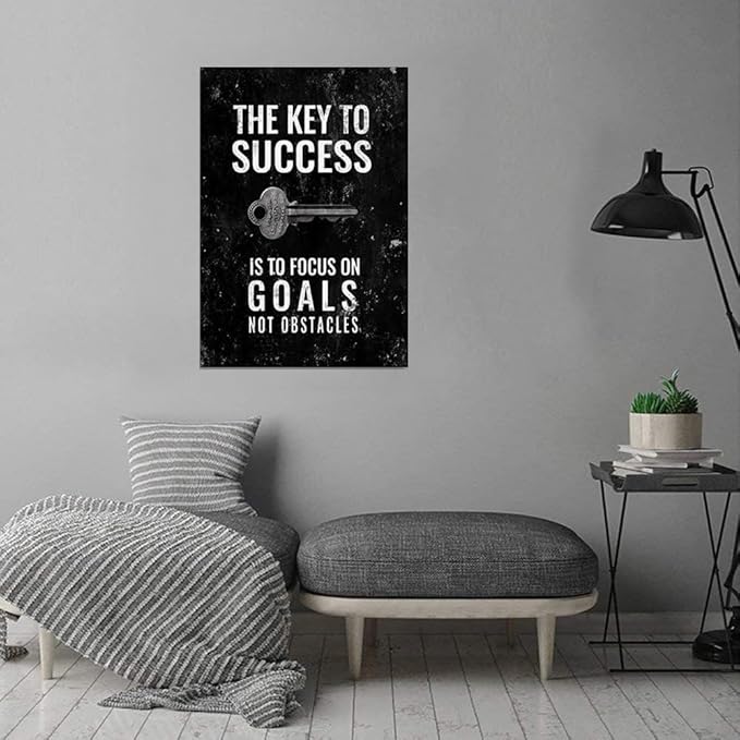 Motivational Home Decoration Artwork for Walls Framed Nordic Western Paintings Black and White Giclee Posters and Prints for Guest Room Rest Room Decor Stretched Easy to Hang-18x24 inches