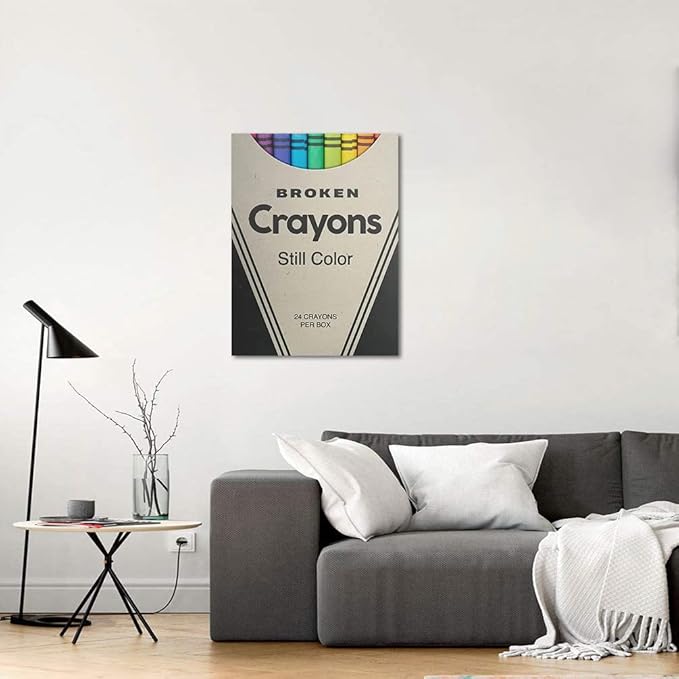 Yatsen Bridge Inspirational Motivational Quotes Wall Art Canvas Painting Broken Crayons Still Color Art Print Framed Picture Modern Gallery-Wrapped Artwork for Living Room Ready to Hang - 18x24inch