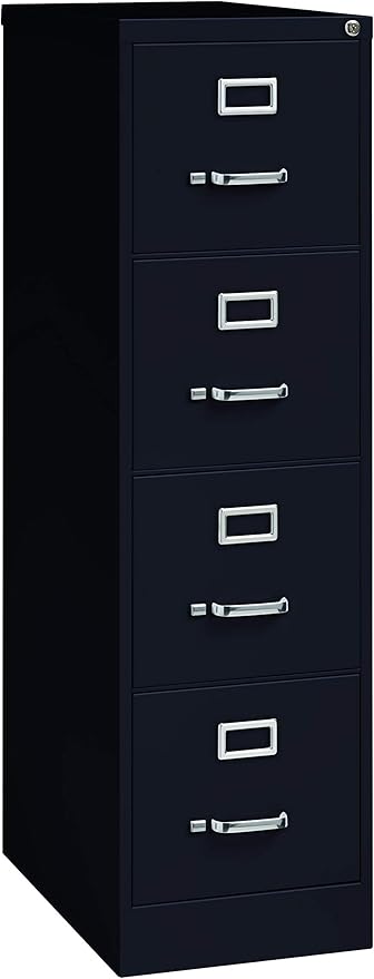 Hirsh Industries 25" Deep Commercial 4 Drawer Letter Size High Side Vertical File Cabinet Color: Black