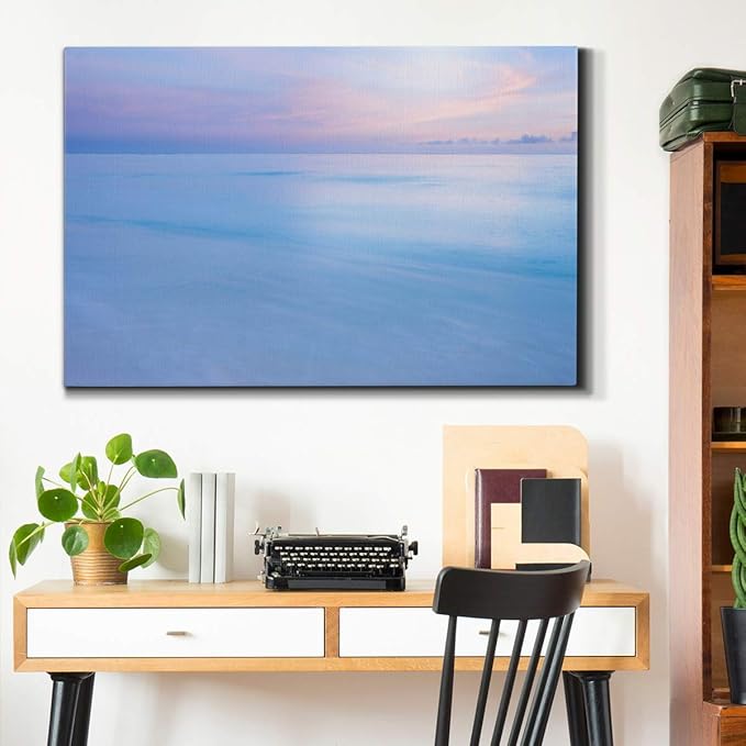 Landscape Wall Art Premium Gallery Wrapped Canvas Abstract Ocean Forest Modern Artwork Decoration for Living Room Kitchen Bathroom Office, Ready to Hang