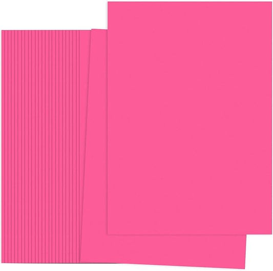 PATIKIL Fluorescent Rose Red Colored Copy Paper, 50 Sheets 8.3x5.9" A5 19lb/70gsm Double Sided Colorful Print Paper Bulk Sheet DIY Craft Art Projects Supplies for Printer Origami
