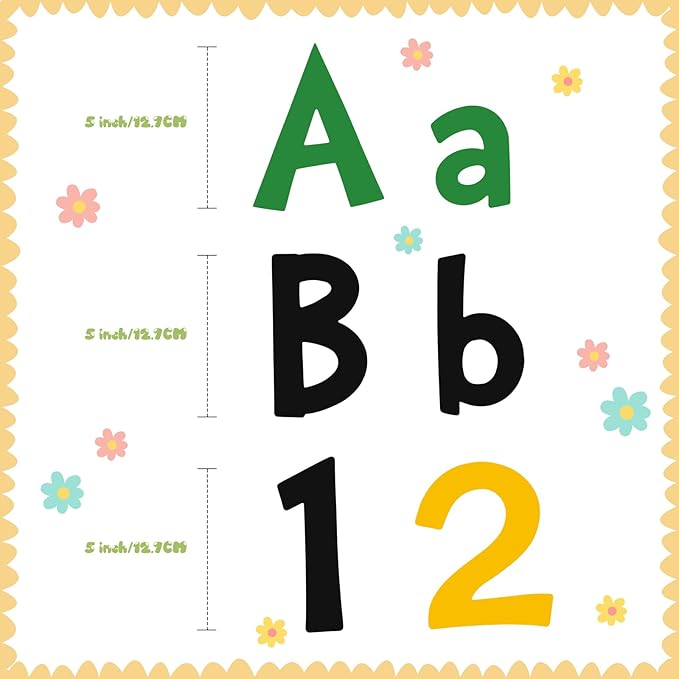 Tenare 134 Pieces 5 Inch Bulletin Board Letters Alphabet Numbers Combo Set Letter Cutouts for Bulletin Board Display Home Decor(Black History Color)