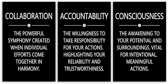 3 Pieces Motivational Entrepreneur Office Decor Inspirational Canvas Wall Art Quote Accountability Picture Wall Paintings Artwork for Bedroom Home Living Room Posters Wall Decor [48" W X 24" H]