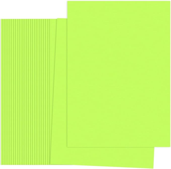 PATIKIL Fluorescent Green Colored Copy Paper, 50 Sheets 11.7x8.3" A4 19lb/70gsm Double Sided Colorful Print Paper Bulk Sheet DIY Craft Art Projects Supplies for Printer Origami