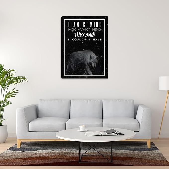 Motivational Office Wall Decor Motivational Posters Inspirational Black Canvas Wall Art Posters Prints Entrepreneur Quote Wall Picture Paintings Artwork Home Bedroom Living Room Decor Framed 12"x16"
