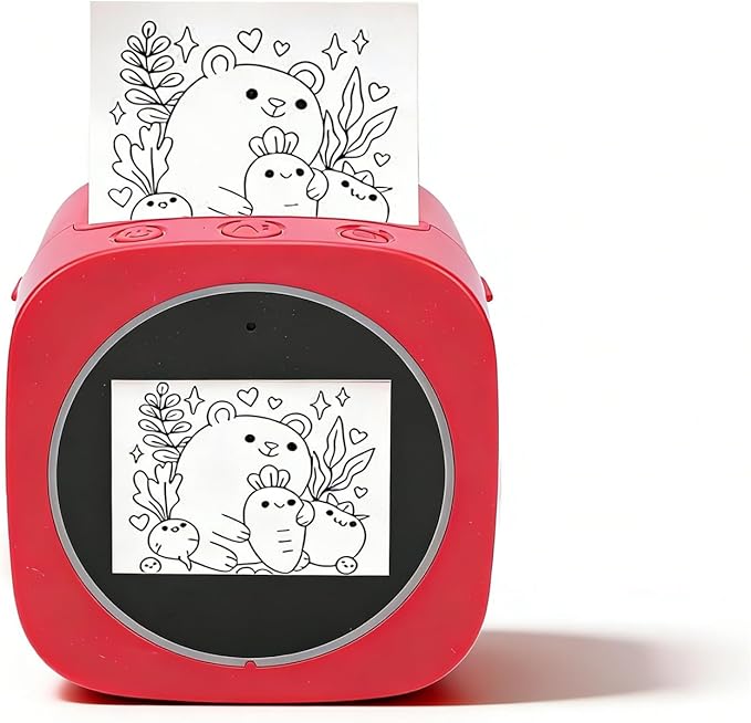 Pomya AI Smart Voice Sticker Printer with 2.4 Inch Display Screen, Portable Inkless Thermal Label Maker, Mini DIY Sticker Maker Machine with Printing Paper for Home, School, Office