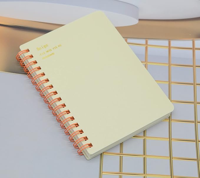 Yansanido Spiral Notebook, 8 Pcs 4 Color A6 Size Thick Plastic Hardcover 7mm College Ruled Paper 80 Sheets (160 Pages) Journal for School and Office Supplies (8 Pcs A6)