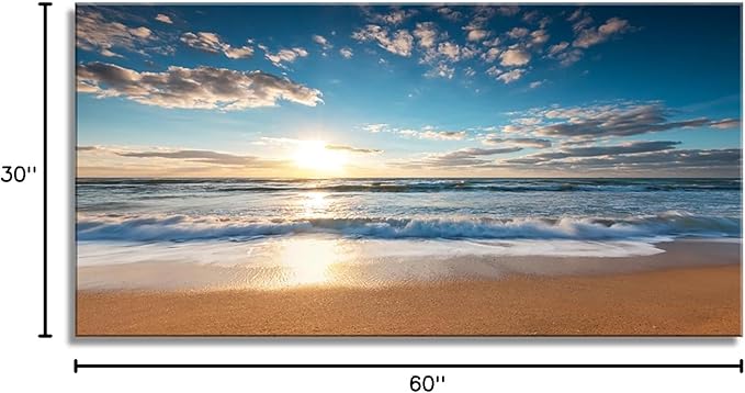 YYYYHPP YP1975 Beach Pictures Wall Art Beach Sunrise Over The Tropical Sea Pictures Print on Canvas Beach Wall Decor Beach Paintings for Home Decor Stretched and Framed Easy to Hang