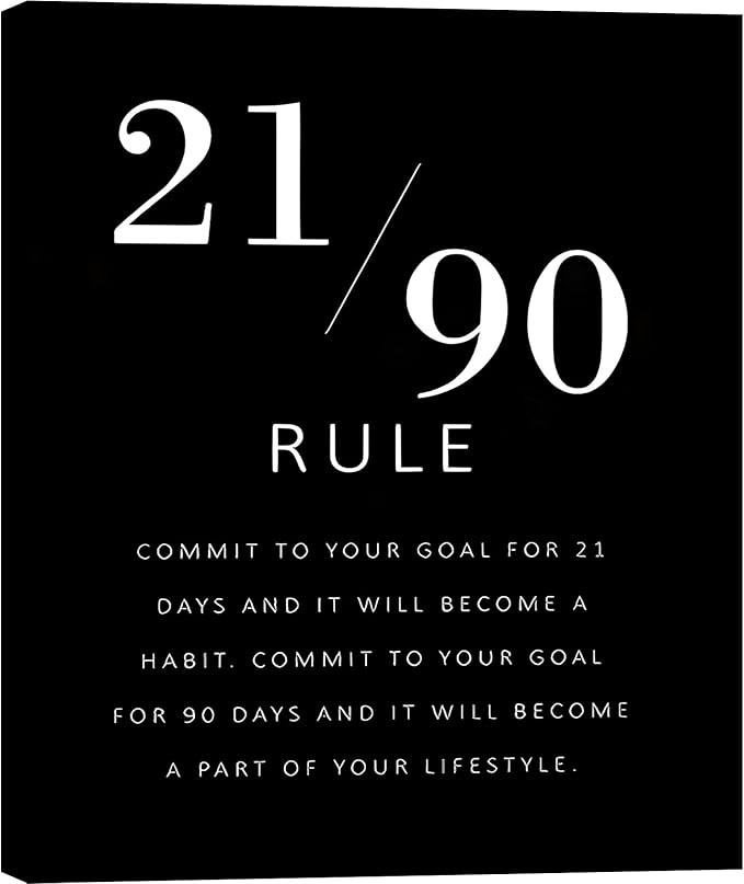 Gym Motivational Framed Canvas Wall Art Hustle Grind Prints Wall Decor for Fitness Studio Office Man Cave Bedroom Living Room Made in USA