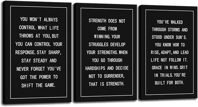 Motivational Canvas Wall Art Office Wall Decor Inspirational 3 Pieces Poster Print Artwork Inspiring Entrepreneur Painting Picture Home Decoration for Living Room Wood Framed[72''Wx 36''H]